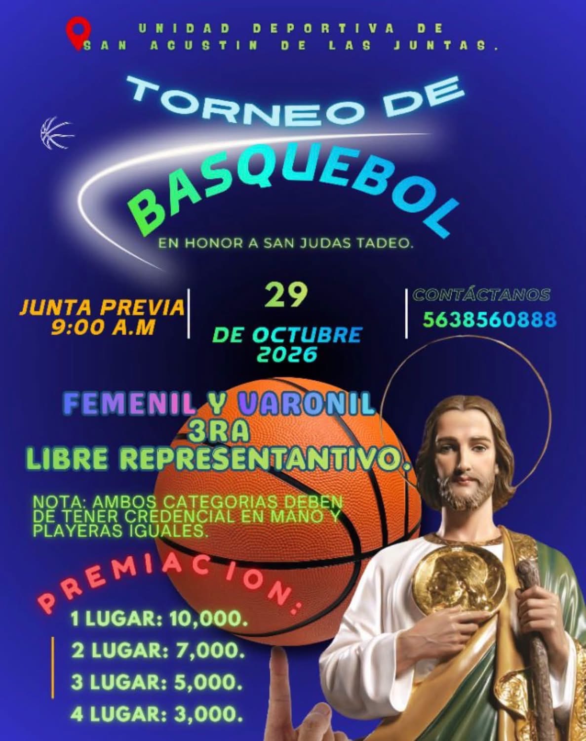 Torneo de Básquetbol en Honor a San Judas Tadeo - San Agustín de las Juntas, Oaxaca — imagen 1