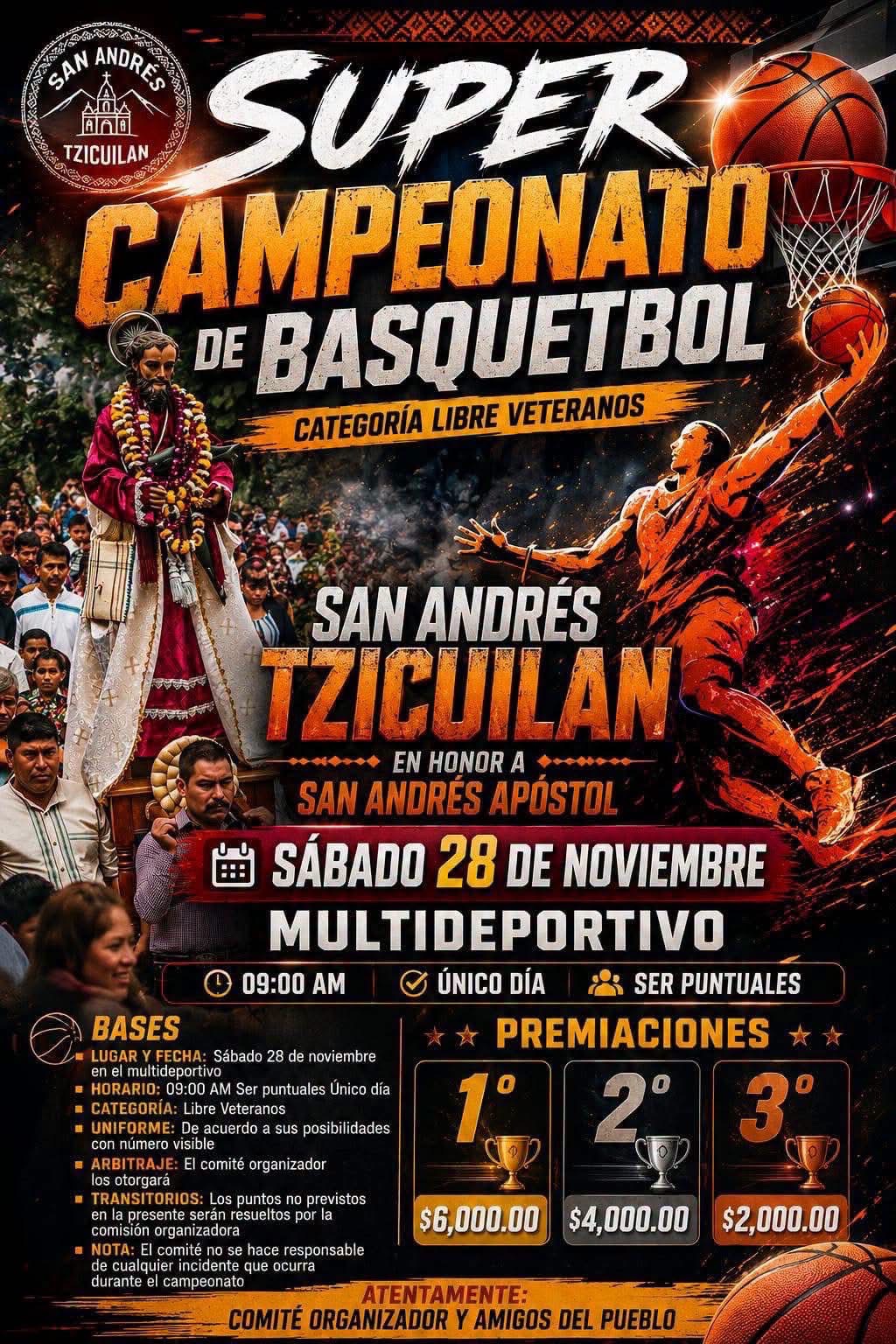 Super Campeonato de Básquetbol San Andrés Apóstol - San Andrés Tzicuilan, Puebla — imagen 1