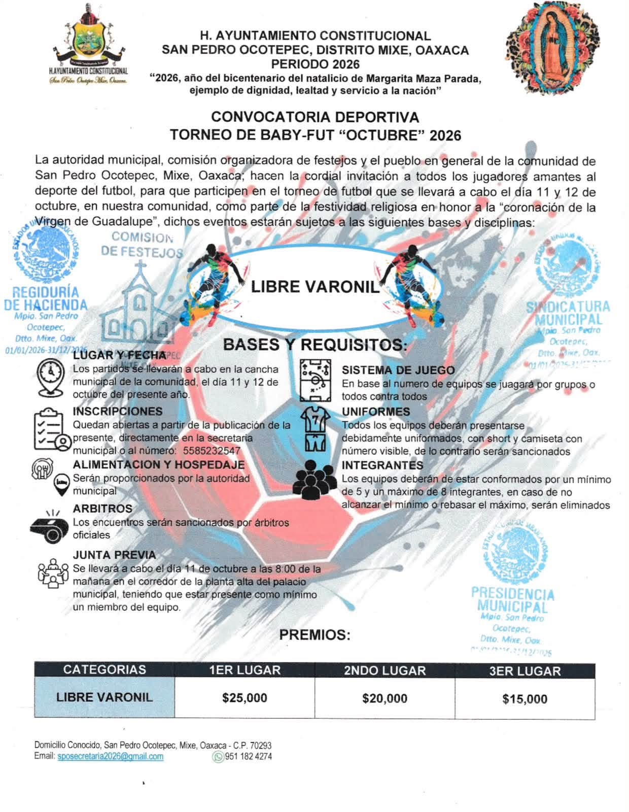 Torneo de Baby Fútbol Octubre - San Pedro Ocotepec, Mixe, Oaxaca — imagen 1