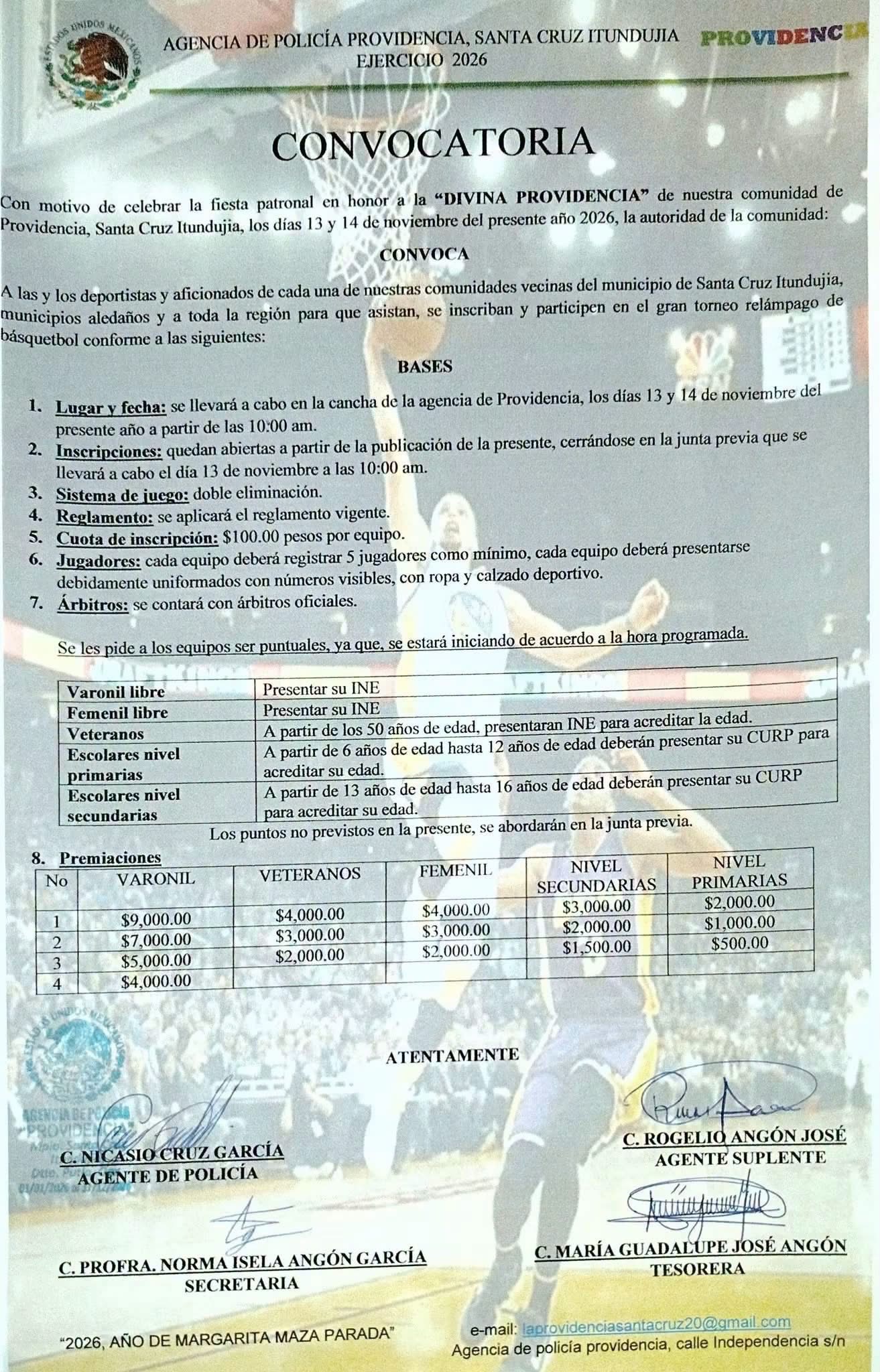 Gran Torneo Relámpago de Básquetbol Divina Providencia - Providencia, Santa Cruz Itundujia, Oaxaca — imagen 1