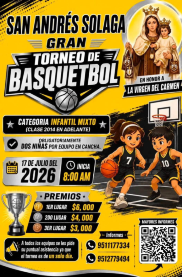 Gran Torneo de Basquetbolen Honor a la Virgen del Carmen - San Andrés Solaga — imagen 3