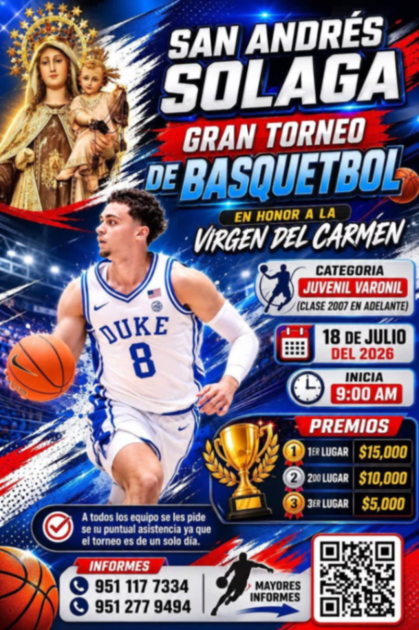 Gran Torneo de Basquetbolen Honor a la Virgen del Carmen - San Andrés Solaga — imagen 2