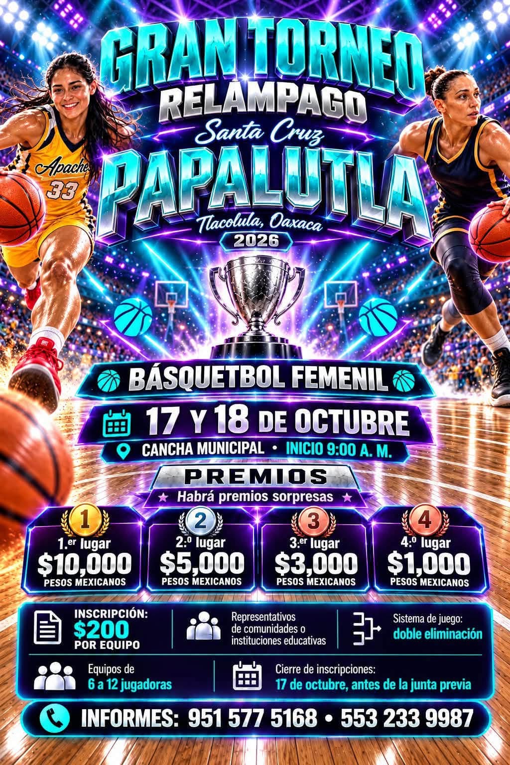 Gran Torneo Relámpago de Básquetbol - Santa Cruz Papalutla, Oaxaca — imagen 1