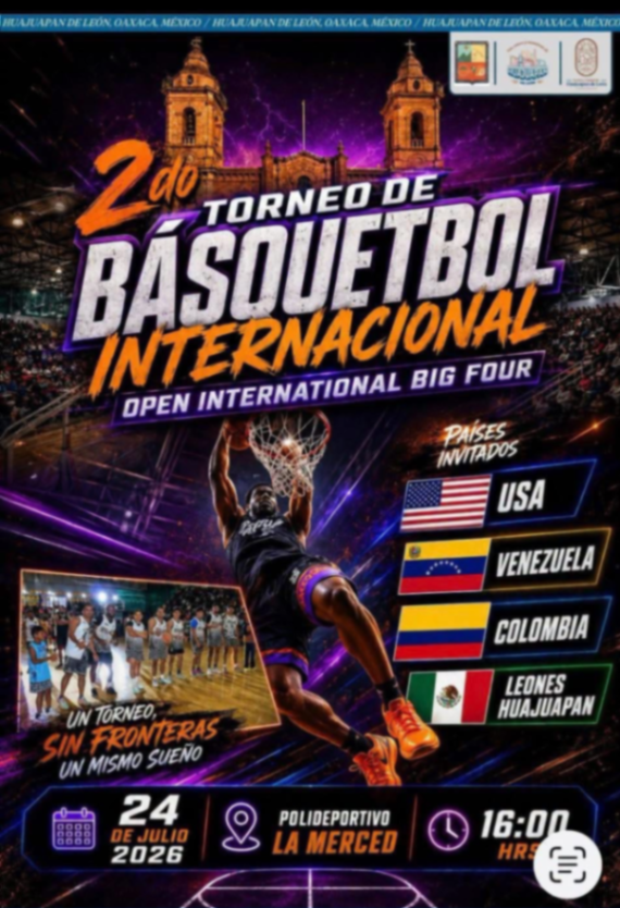 Cartel del torneo 2do Torneo de Básquetbol Internacional