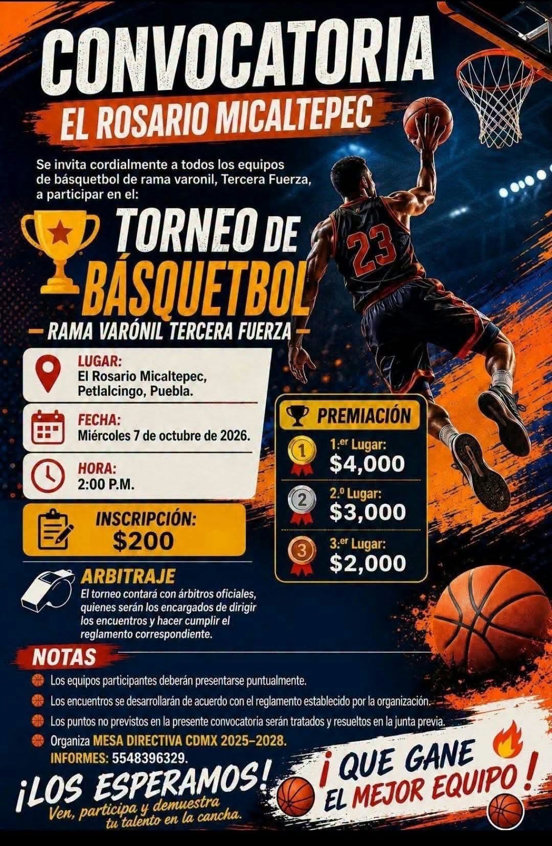 Torneo de Básquetbol - el Rosario Micaltepec, Petlalcingo, Puebla — imagen 1