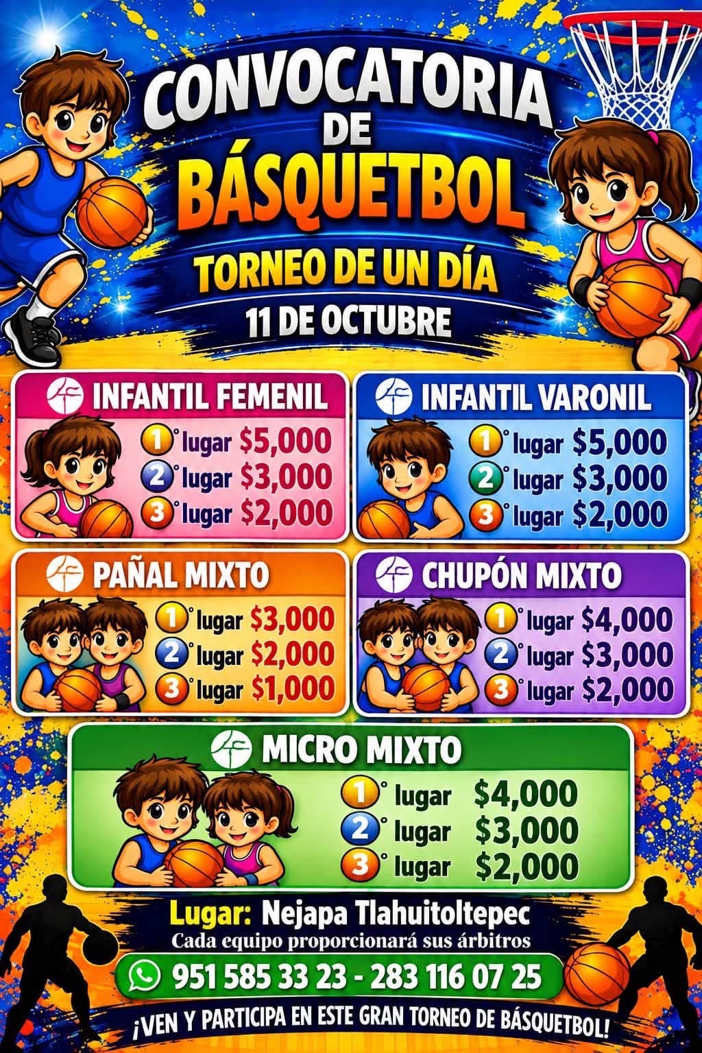 Gran Torneo de Básquetbol - Nejapa, Santa María Tlahuitoltepec, Oaxaca — imagen 1