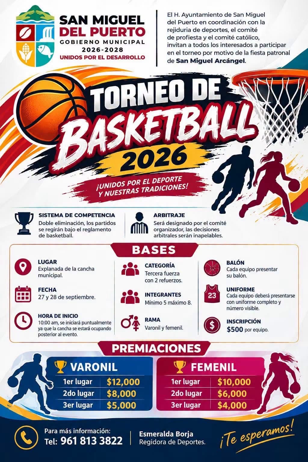 Cartel del torneo Torneo de Básquetbol San Miguel Arcángel - San Miguel del Puerto, Oaxaca