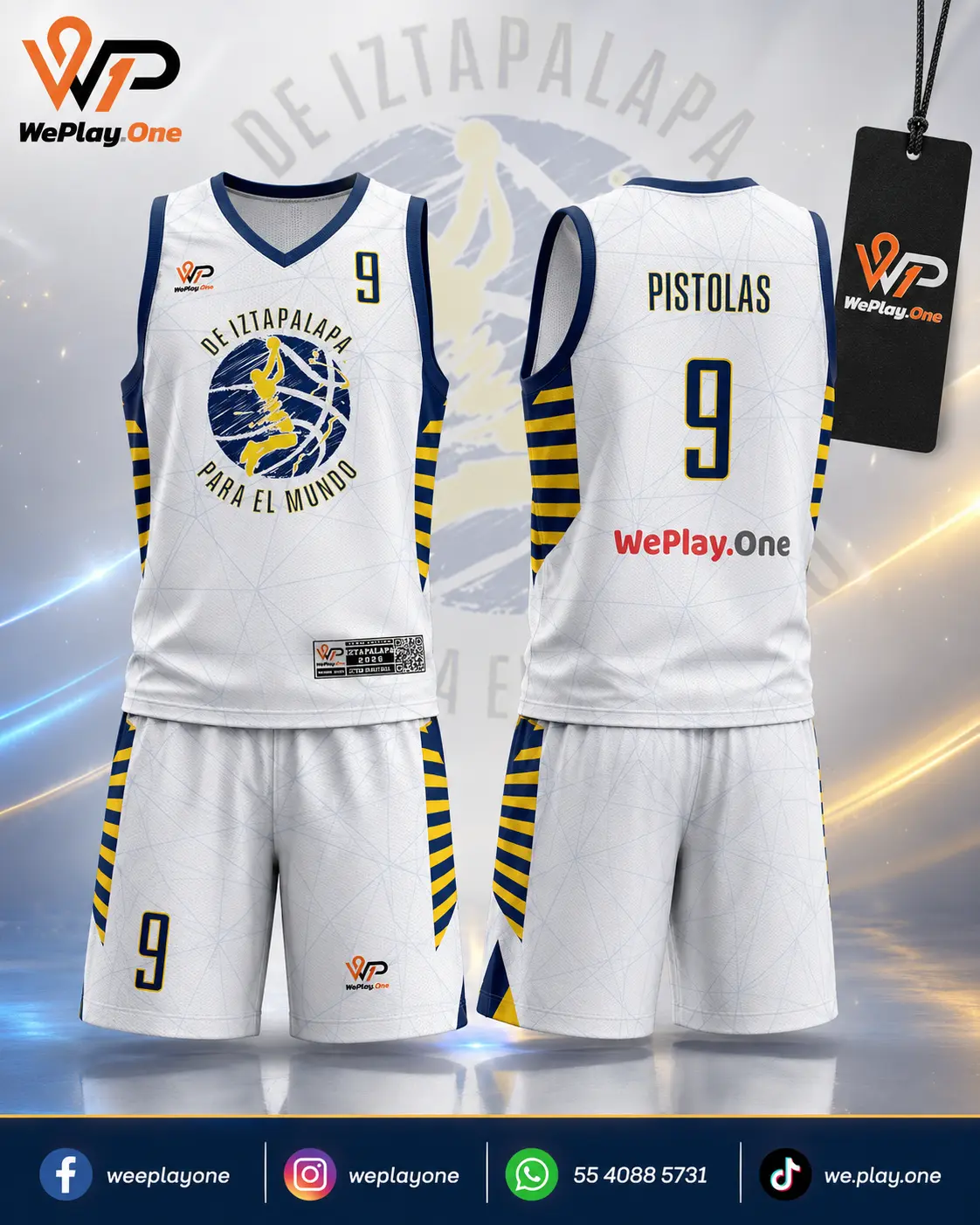 Mockup del uniforme De Iztapala para el mundo - Claro de basquetbol