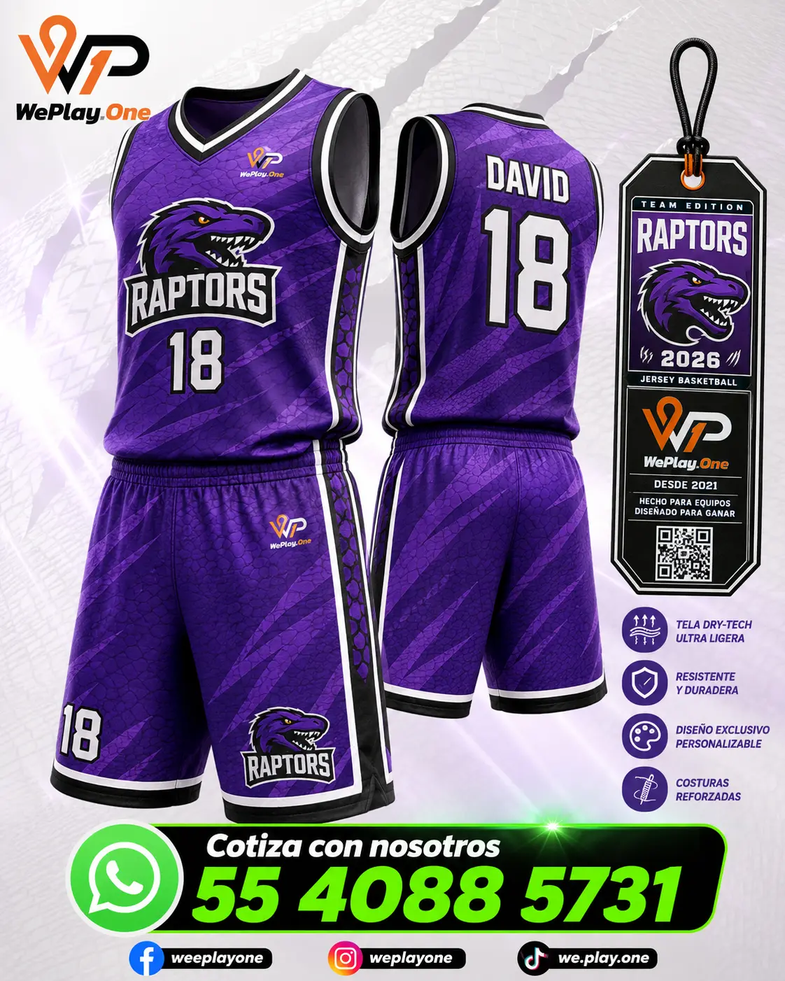 Uniforme de basquetbol del catálogo de WePlay.One