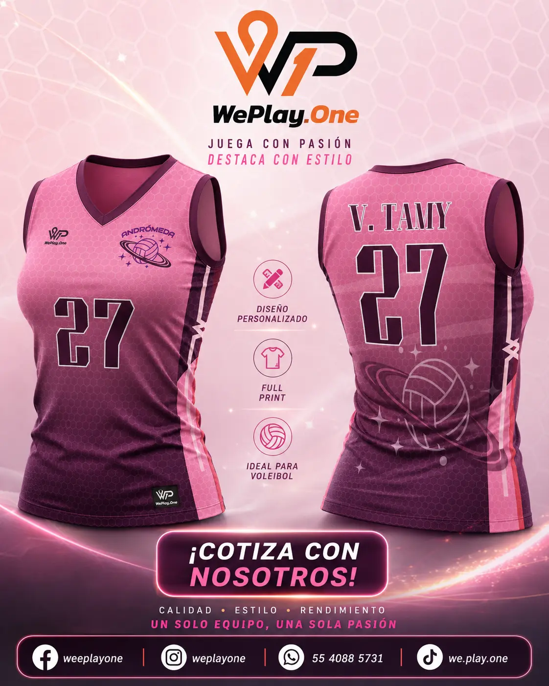 Uniforme de voleibol del catálogo de WePlay.One
