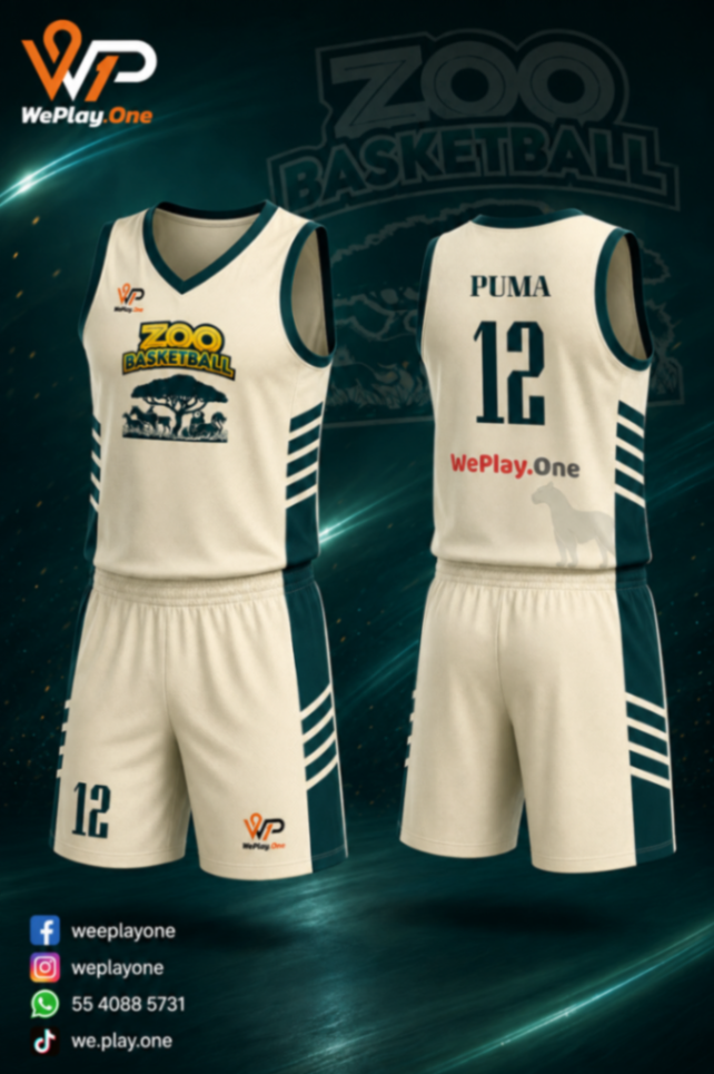 Mockup del uniforme Zoo de basquetbol